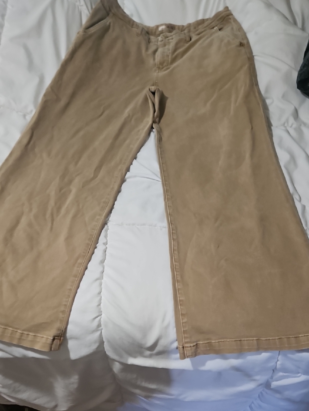 Kut from the Kloth Womens Tan Meg Wide Leg Pants